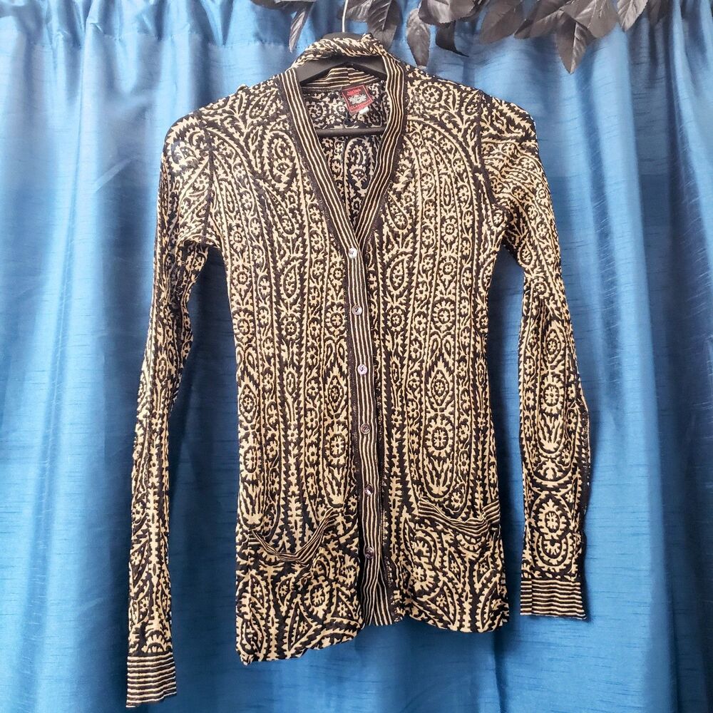 Vintage Jean Paul Gaultier Classique Sheer Button Up Top w/Attached Scarf Sz S - Picture 5 of 7